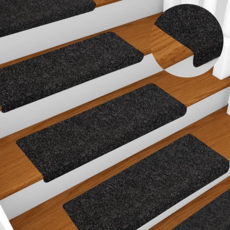 Felpudos autoadhesivos para escaleras, 5 unidades, 65 x 21 x 4 cm, borde rectangular, color negro en Hogar | Comprar online en F