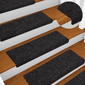 Felpudos autoadhesivos para escaleras, 10 unidades, 65 x 21 x 4 cm, borde rectangular, color negro en Hogar | Comprar online en 