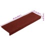 Felpudos autoadhesivos para escaleras, 5 unidades, 65 x 21 x 4 cm, borde rectangular, color rojo burdeos en Hogar | Comprar onli