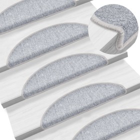 Felpudos para escaleras (10 unidades, 56 x 17 x 3 cm, gris claro, semicirculares) en Hogar | Comprar online en Foru.es
