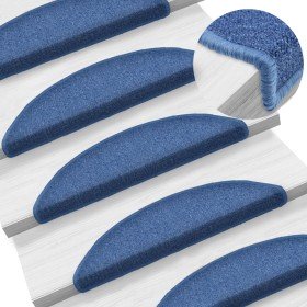 Alfombrillas para escaleras 10 unidades 56x17x3 cm Azul Semicircular en Hogar | Comprar online en Foru.es