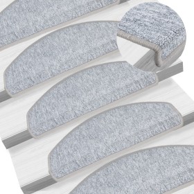 Felpudos para escaleras 10 unidades 65x24x4 cm Gris Claro Semicircular Grande en Hogar | Comprar online en Foru.es