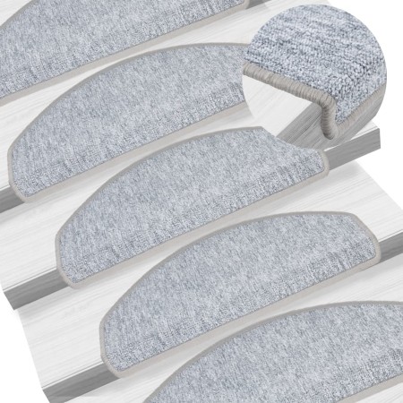 Felpudos para escaleras 10 unidades 65x24x4 cm Gris Claro Semicircular Grande en Hogar | Comprar online en Foru.es