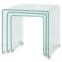 Set de tres mesas de centro apilables vidrio templado claro de vidaXL, Mesas de centro - Ref: Foro24-244190, Precio: 193,96 €...