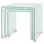 Set de tres mesas de centro apilables vidrio templado claro de vidaXL, Mesas de centro - Ref: Foro24-244190, Precio: 198,90 €...