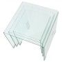 Set de tres mesas de centro apilables vidrio templado claro de vidaXL, Mesas de centro - Ref: Foro24-244190, Precio: 193,96 €...