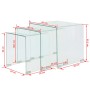 Set de tres mesas de centro apilables vidrio templado claro de vidaXL, Mesas de centro - Ref: Foro24-244190, Precio: 193,96 €...