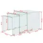 Set de tres mesas de centro apilables vidrio templado claro de vidaXL, Mesas de centro - Ref: Foro24-244190, Precio: 198,90 €...