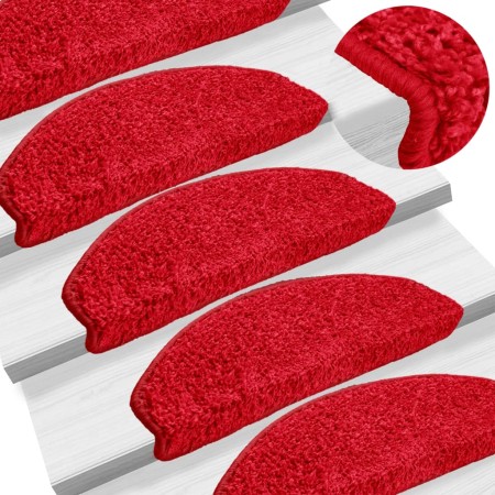 Alfombrillas para escaleras 10 unidades 65x21x4 cm Rojo Semicircular Grande en Hogar | Comprar online en Foru.es