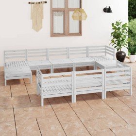 Juego de muebles de jardín 10 piezas madera maciza pino blanco en Conjuntos de jardín | Comprar online en Foru.es
