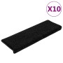 Alfombrillas para escaleras 10 unidades 65x21x4 cm Negro Borde Rectangular en Hogar | Comprar online en Foru.es