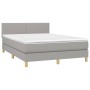 Cama box spring colchón y luces LED tela gris claro 140x190 cm de vidaXL, Camas y somieres - Ref: Foro24-3133549, Precio: 472...