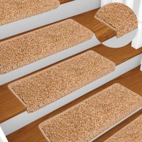 Alfombrillas para escaleras 10 unidades 65x21x4 cm Beige Borde Rectangular en Hogar | Comprar online en Foru.es