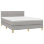 Cama box spring colchón y luces LED tela gris claro 140x190 cm de vidaXL, Camas y somieres - Ref: Foro24-3133709, Precio: 474...