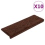 Alfombrillas para escaleras 10 unidades 65x21x4 cm Marrón Borde Rectangular en Hogar | Comprar online en Foru.es