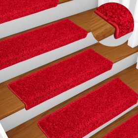 Alfombrillas para escaleras 10 unidades 65x21x4 cm Borde rectangular rojo en Hogar | Comprar online en Foru.es