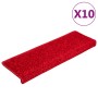 Alfombrillas para escaleras 10 unidades 65x21x4 cm Borde rectangular rojo en Hogar | Comprar online en Foru.es