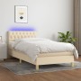 Cama box spring con colchón y LED tela crema 100x200 cm de vidaXL, Camas y somieres - Ref: Foro24-3133938, Precio: 307,01 €, ...