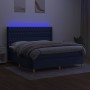 Cama box spring colchón y luces LED tela azul 160x200 cm de vidaXL, Camas y somieres - Ref: Foro24-3139131, Precio: 608,59 €,...