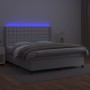 Cama box spring colchón y LED cuero sintético blanco 160x200 cm de vidaXL, Camas y somieres - Ref: Foro24-3139392, Precio: 60...