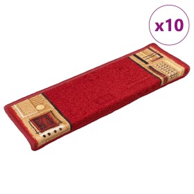 Alfombrillas de escalera autoadhesivas 10 uds rojo 65x21x4 cm en Hogar | Comprar online en Foru.es