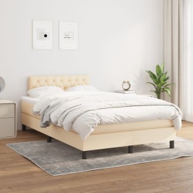 Cama box spring con colchón tela color crema 120x200 cm de vidaXL, Camas y somieres - Ref: Foro24-3140286, Precio: 379,02 €, ...