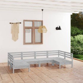 Juego de muebles de jardín 6 piezas madera maciza pino blanco en Conjuntos de jardín | Comprar online en Foru.es