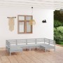 Juego de muebles de jardín 6 piezas madera maciza pino blanco en Conjuntos de jardín | Comprar online en Foru.es