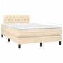 Cama box spring con colchón tela color crema 120x200 cm de vidaXL, Camas y somieres - Ref: Foro24-3140286, Precio: 379,02 €, ...
