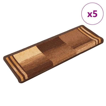 Alfombrillas de escalera autoadhesivas 5 uds marrón 65x21x4 cm en Hogar | Comprar online en Foru.es