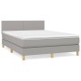 Cama box spring con colchón tela gris claro 140x190 cm de vidaXL, Camas y somieres - Ref: Foro24-3140449, Precio: 463,26 €, D...