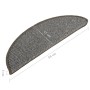 Felpudos para escaleras (15 unidades, 56 x 17 x 3 cm, gris, semicirculares) en Hogar | Comprar online en Foru.es