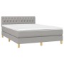 Cama box spring con colchón tela gris claro 140x190 cm de vidaXL, Camas y somieres - Ref: Foro24-3140849, Precio: 460,65 €, D...