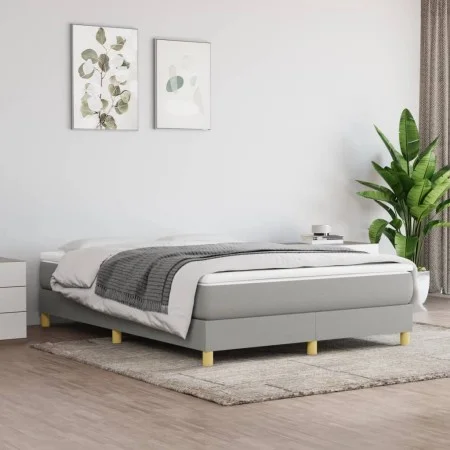 Box spring bed with light gray fabric mattress 140x190 cm by vidaXL, Beds and slatted bases - Ref: Foro24-3144167, Price: 428...
