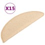 Alfombrillas para escaleras 15 unidades 56x17x3 cm Crema Semicircular en Hogar | Comprar online en Foru.es