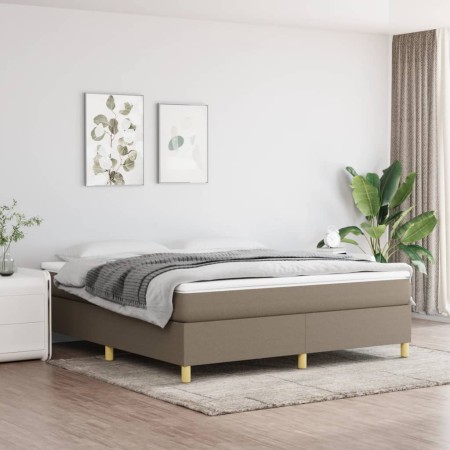 Cama box spring con colchón tela gris taupe 160x200 cm de vidaXL, Camas y somieres - Ref: Foro24-3144534, Precio: 487,39 €, D...