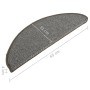 Felpudos para escaleras (15 unidades, 65 x 21 x 4 cm, gris, semicirculares, grandes) en Hogar | Comprar online en Foru.es