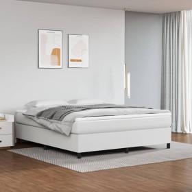 Cama box spring con colchón cuero sintético blanco 160x200 cm de vidaXL, Camas y somieres - Ref: Foro24-3144615, Precio: 475,...