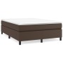 Cama box spring con colchón cuero sintético marrón 180x200 cm de vidaXL, Camas y somieres - Ref: Foro24-3144623, Precio: 551,...