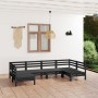 Juego de muebles de jardín 6 piezas madera maciza de pino negro en Conjuntos de jardín | Comprar online en Foru.es