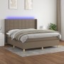 Cama box spring colchón y luces LED tela gris taupe 160x200 cm de vidaXL, Camas y somieres - Ref: Foro24-3138889, Precio: 592...