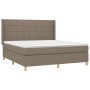Cama box spring colchón y luces LED tela gris taupe 160x200 cm de vidaXL, Camas y somieres - Ref: Foro24-3138889, Precio: 592...