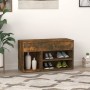 Banco zapatero madera contrachapada roble ahumado 80x30x45 cm de vidaXL, Zapateros y organizadores de calzado - Ref: Foro24-8...