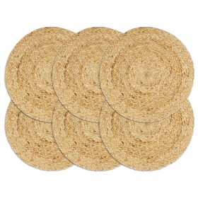 Manteles individuales redondos 6 uds yute natural liso 38 cm de vidaXL, Manteles individuales - Ref: Foro24-133835, Precio: 3...