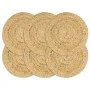 Manteles individuales redondos 6 uds yute natural liso 38 cm de vidaXL, Manteles individuales - Ref: Foro24-133835, Precio: 2...