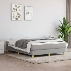 Hellgrauer Stoffbettrahmen 140x190 cm von vidaXL, Betten und Lattenroste - Ref: Foro24-3120606, Preis: 109,32 €, Rabatt: %