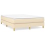 Estructura de cama de tela color crema 140x190 cm de vidaXL, Camas y somieres - Ref: Foro24-3120611, Precio: 102,51 €, Descue...