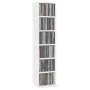 Plywood white CD shelf 21x20x88 cm by vidaXL, CD and DVD storage - Ref: Foro24-800351, Price: 32,49 €, Discount: %