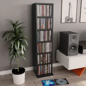 CD-Regal aus schwarzem Sperrholz, 21 x 20 x 88 cm von vidaXL, CD- und DVD-Speicher - Ref: Foro24-800352, Preis: 35,34 €, Raba...