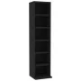 Estantería para CDs de madera contrachapada negro 21x20x88 cm de vidaXL, Almacenamiento para CD y DVD - Ref: Foro24-800352, P...